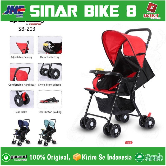 Jual NEW Kereta Dorong Anak Bayi Baby Stroller SPACEBABY SB 203 Rebahan Shopee Indonesia