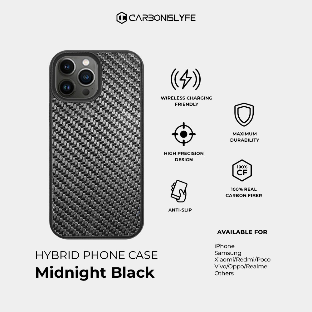 Jual Carbon Fiber Phone Case Midnight Black (Hybrid Carbon) Shopee