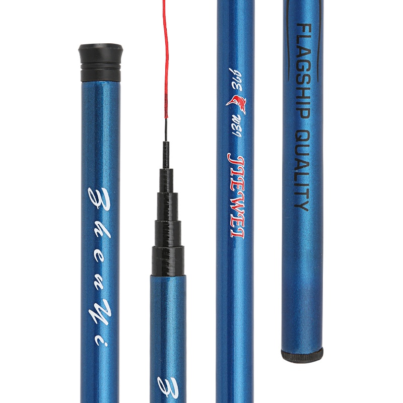 TOMFNG Joran Pancing Pole Tegek Fiberglass Fishing Rod 3.95 Meter - JW360 -  Blue 