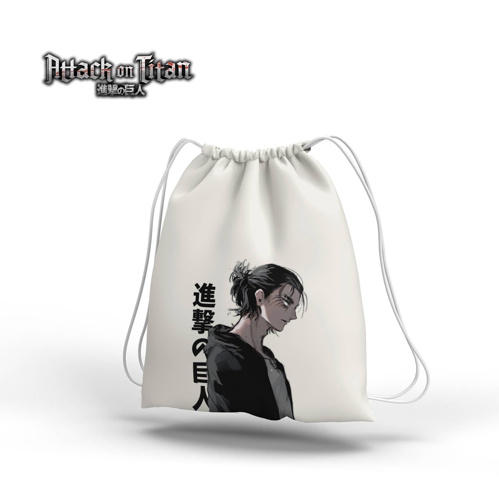 Jual Stringbag Tas serut ANIME attack on titan eren yeager mikasa ...
