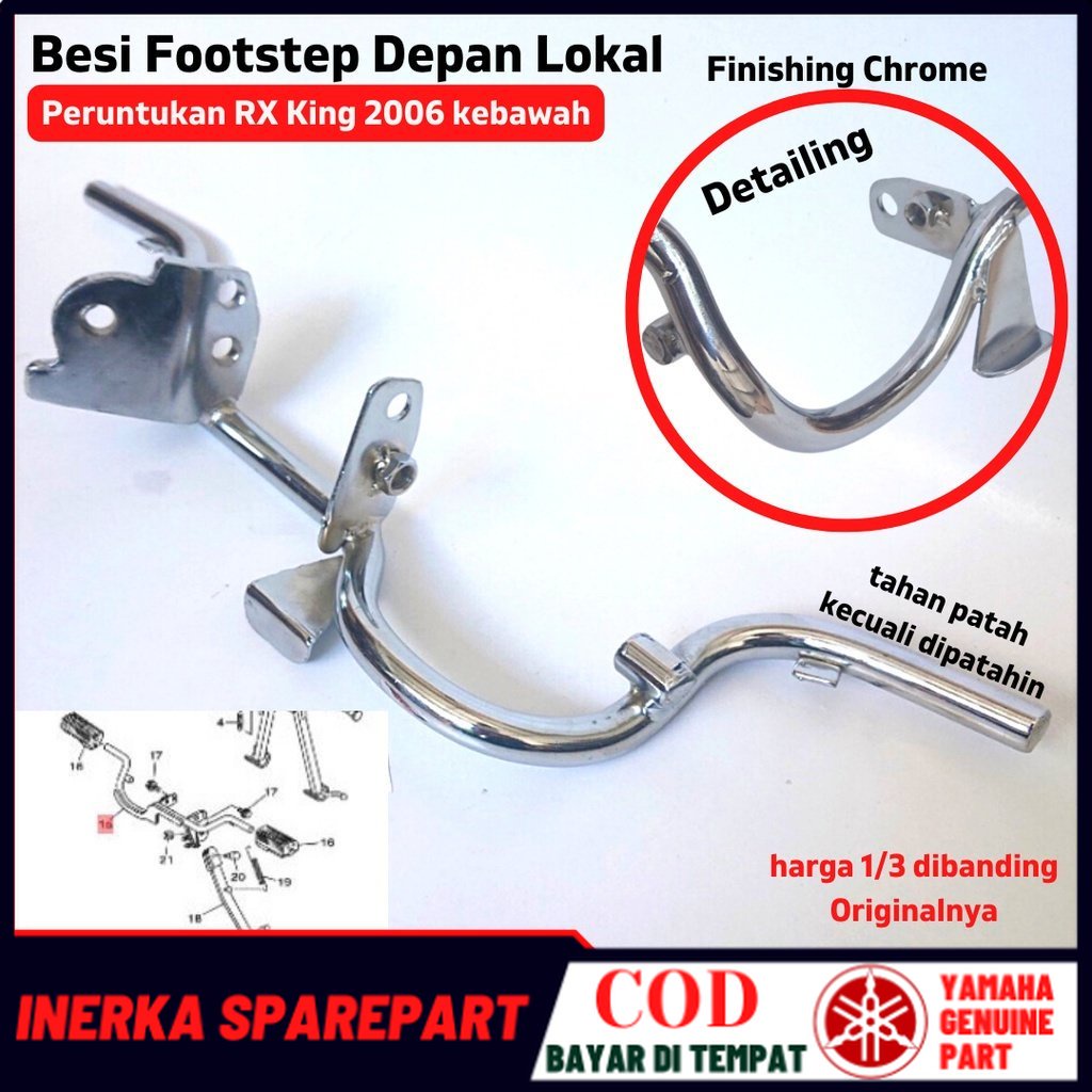 Jual Besi Barstep Footstep Depan Chrome Rx King Rxs Kebawah Lokal Part Shopee Indonesia