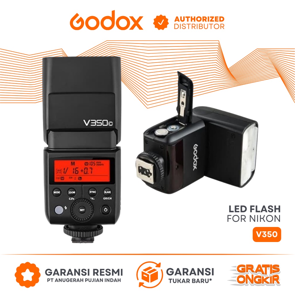 Jual Godox Led Flash / Lampu Flash V350 For Nikon Shopee Indonesia