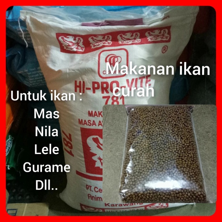 Jual PAKAN IKAN HI PRO VITE 781 2 REPACK 1KG PELET LELE MAS GURAME NILA DLL Shopee Indonesia