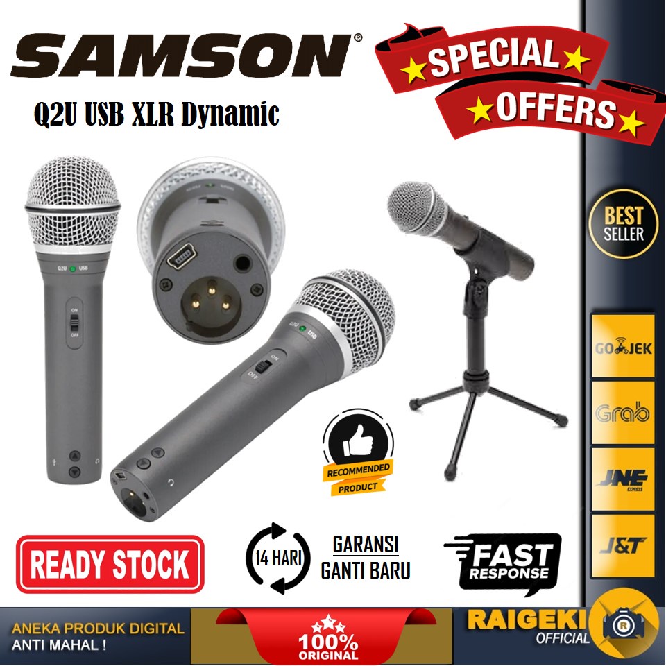 Jual Samson Q2U USB XLR Dynamic Microphone Recording and Podcasting Pack Shopee Indonesia