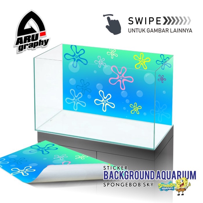Jual Sticker Background Aquarium model Spongebob 30x30cm Shopee Indonesia