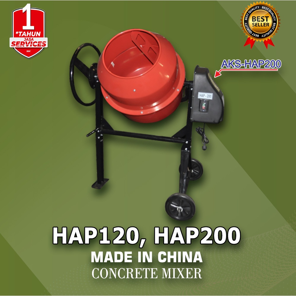 Jual Mesin Pengaduk Semen Adukan Semen Bangunan Molen Mini Concrete Mixer Liter Aks Hap