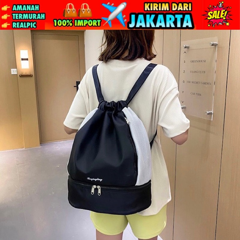 100% Realpic Import, Tas Ransel MK Multi Fungsi With Leather
