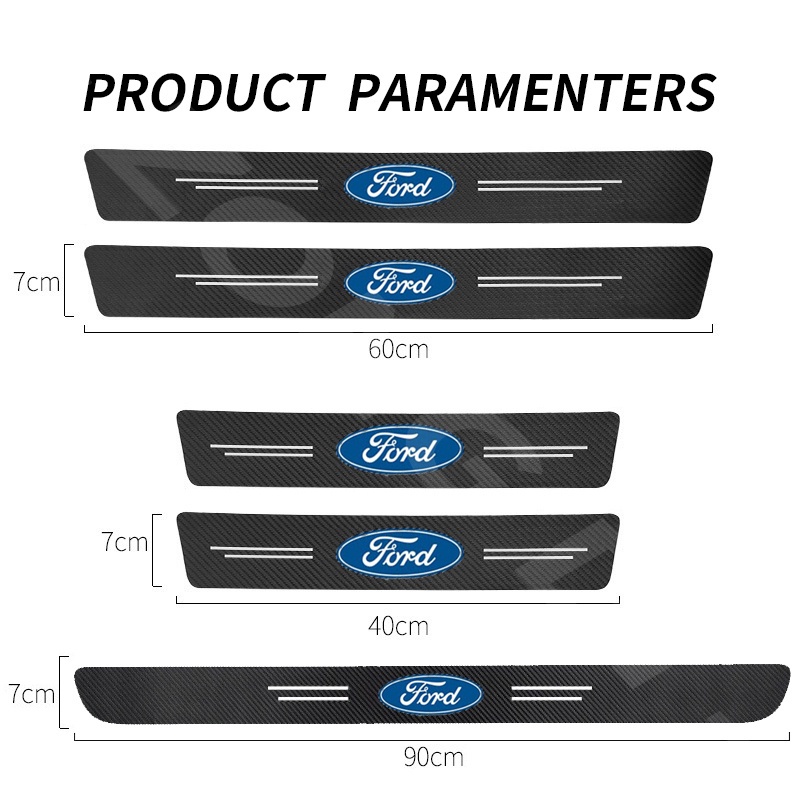 ST-Line Einstiegsleisten Für Ford Focus & Fiesta - 4-tlg Carbon & Chrom Set