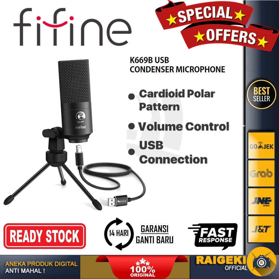 Jual FIFINE K669B USB CONDENSER MICROPHONE | Shopee Indonesia