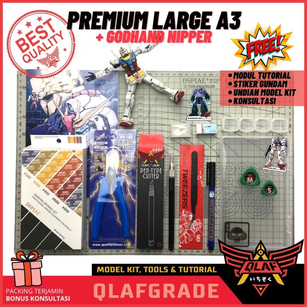 Jual Alat rakit PREMIUM SET A3 GODHAND nipper gundam tool box kit