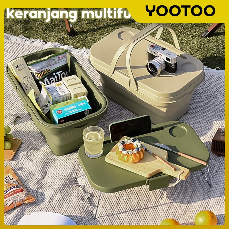 Jual YooToo Keranjang piknik lipat / Ember travel serbaguna / Keranjang ...