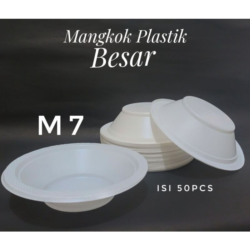 Jual Mangkok Plastik Putih Besar M7 Mangkok Makan Sekali Pakai Isi