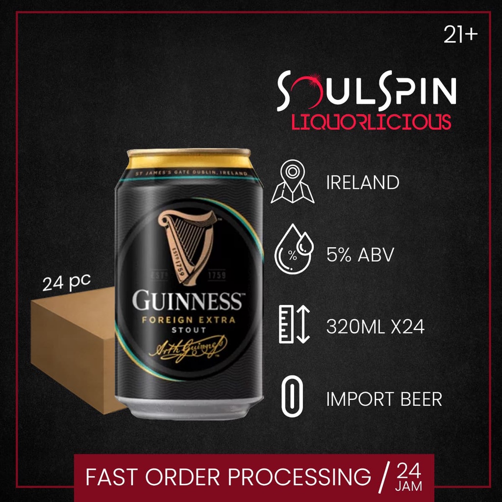 Jual Guinness Foreign Stout 320ml [ Dus Isi 24 Kaleng ] Shopee Indonesia