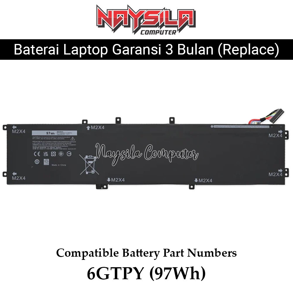 Jual 6GTPY Battery for Dell XPS 15 9570 9560 9550 Precision 5530 5520 5510