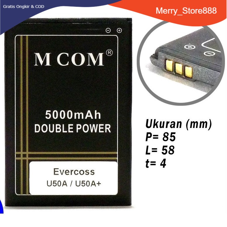 Jual Wmk Batere Battery Batre Baterai Double Power Mcom Evercoss Cross