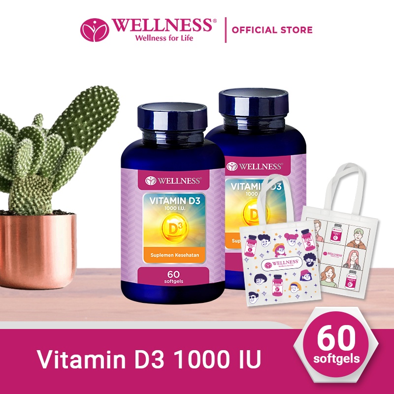 Jual Wellness Vitamin D Iu Softgels Pcs Free Totebag Shopee Indonesia