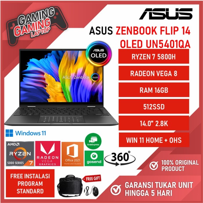 Jual Asus Zenbook Flip Oled Un Qa Ryzen H Gb Ssd W