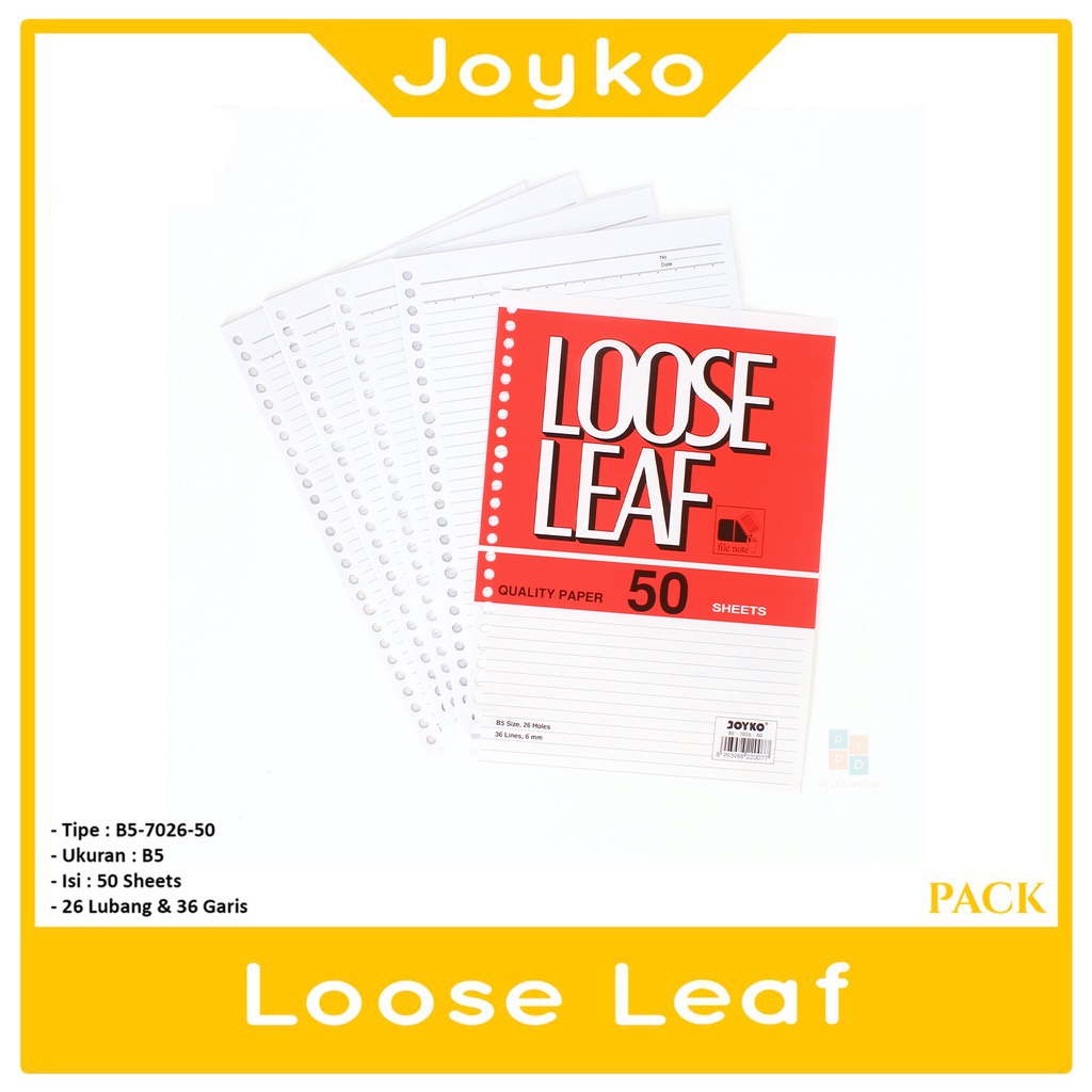 Jual JOYKO - Loose Leaf - Kertas File B5 50 Lembar - Pack | Shopee ...