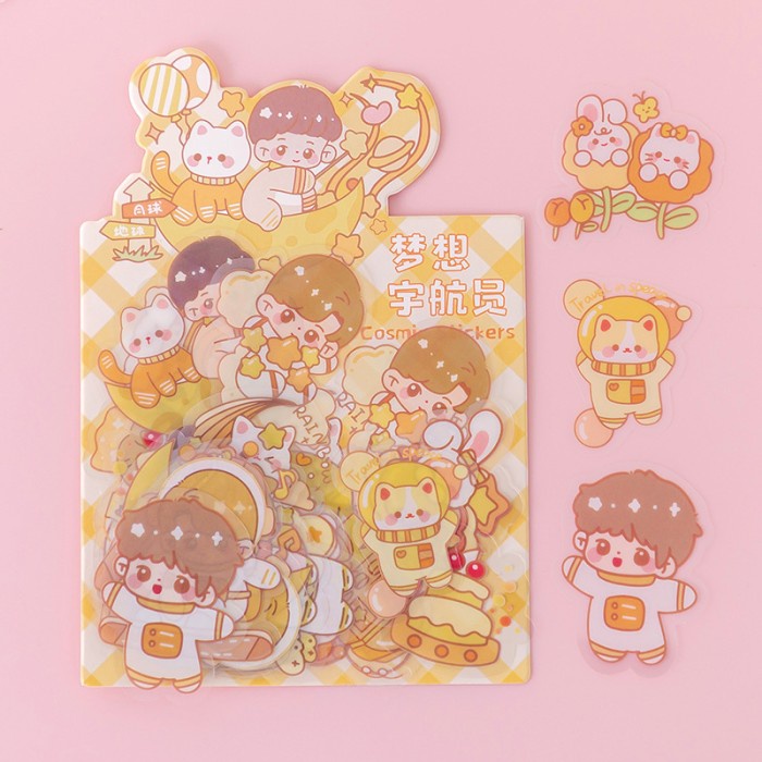 Jual 1 SET STICKER DIY AESTHETIC GAMBAR KARTUN SPACE ANAK ANIMASI LUCU