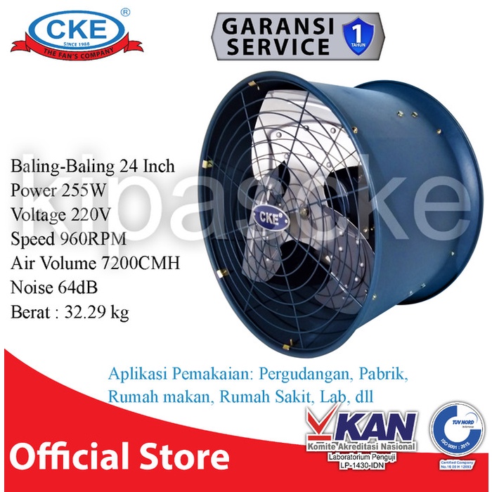 Jual CKE Drum Fan Extra Low Noise 24 Inch Blower Tabung Blower Gedung