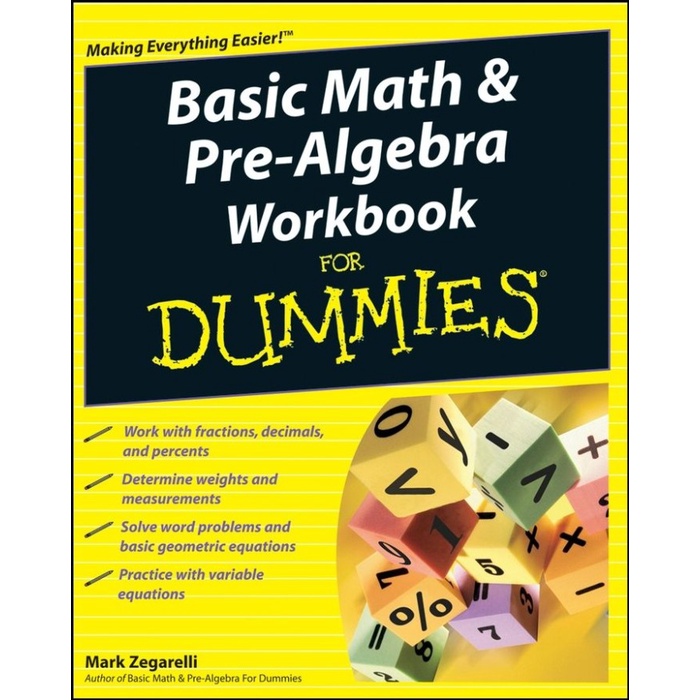 Jual Buku Basic Math & Pre-Algebra Workbook For Dummies (For Dummies ...