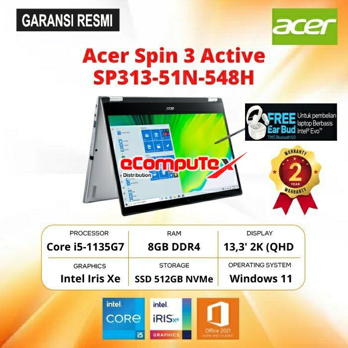Acer Spin 3 SP313-51N (16GB) (Touchscreen) Notebook - 15213844