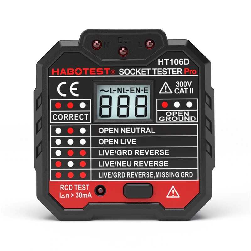 HABOTEST HT107 Pro Socket Tester presa di prova di tensione rilevatore