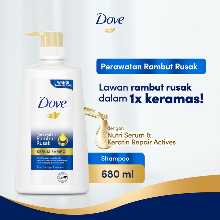 Jual Dove Serum Shampoo Perawatan Rambut Rusak Dengan Nutriserum And Keratin 680ml 1 Shopee 