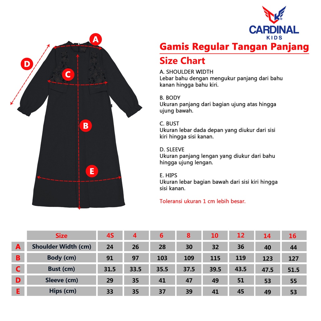 Jual Gamis Cardinal Kids R0015JN06B By Cardinal | Shopee Indonesia