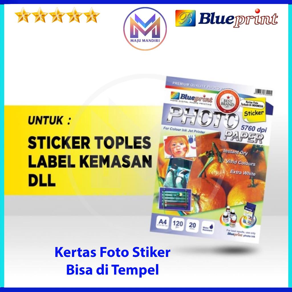 Jual Kertas Foto Sticker Blueprint / Bisa Langsung Di tempel | Shopee ...