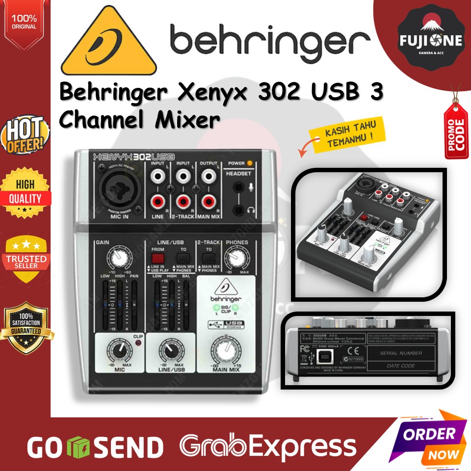 Jual Behringer Xenyx 302 USB 3 Channel Mixer Shopee Indonesia