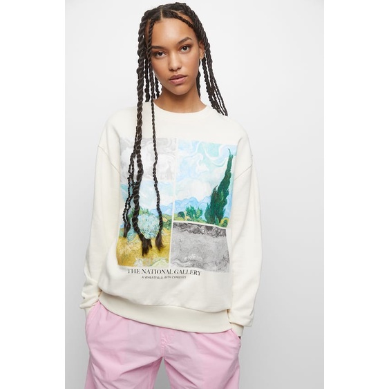 Jual Pull and Bear SWEATSHIRT VAN GOGH Sweater 4596215 Original Cewek