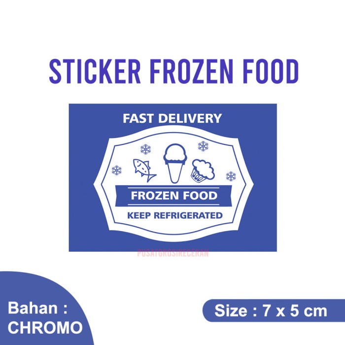 Jual Stiker Label Frozen Food Sticker Pengiriman Makanan Simpan Beku 5