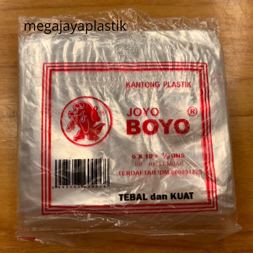 Jual Kantong Plastik Pp Joyo Boyo Bening 05 Ons 6x10 Isi 100lbrpack Shopee Indonesia 5943