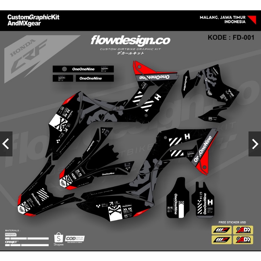 Jual Decal Crf L Supermoto Decal Crf L Decal Full Body