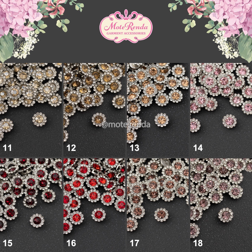Jual Fancy kristal jahit payet bentuk bunga (flower diamond) kualitas ...