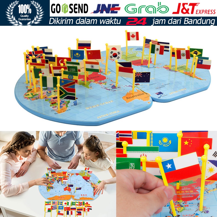 Jual Mainan Anak Peta Bendera Negara Dunia / Map Flag Of The World ...