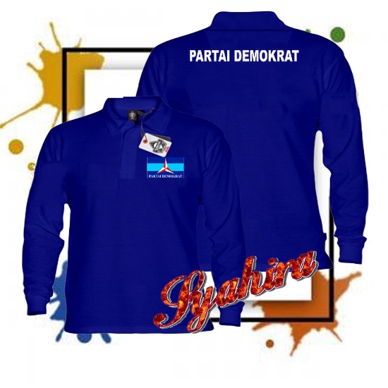 Jual Poloshirt Lengan Panjang Polo Berkerah PARTAI DEMOKRAT Quality