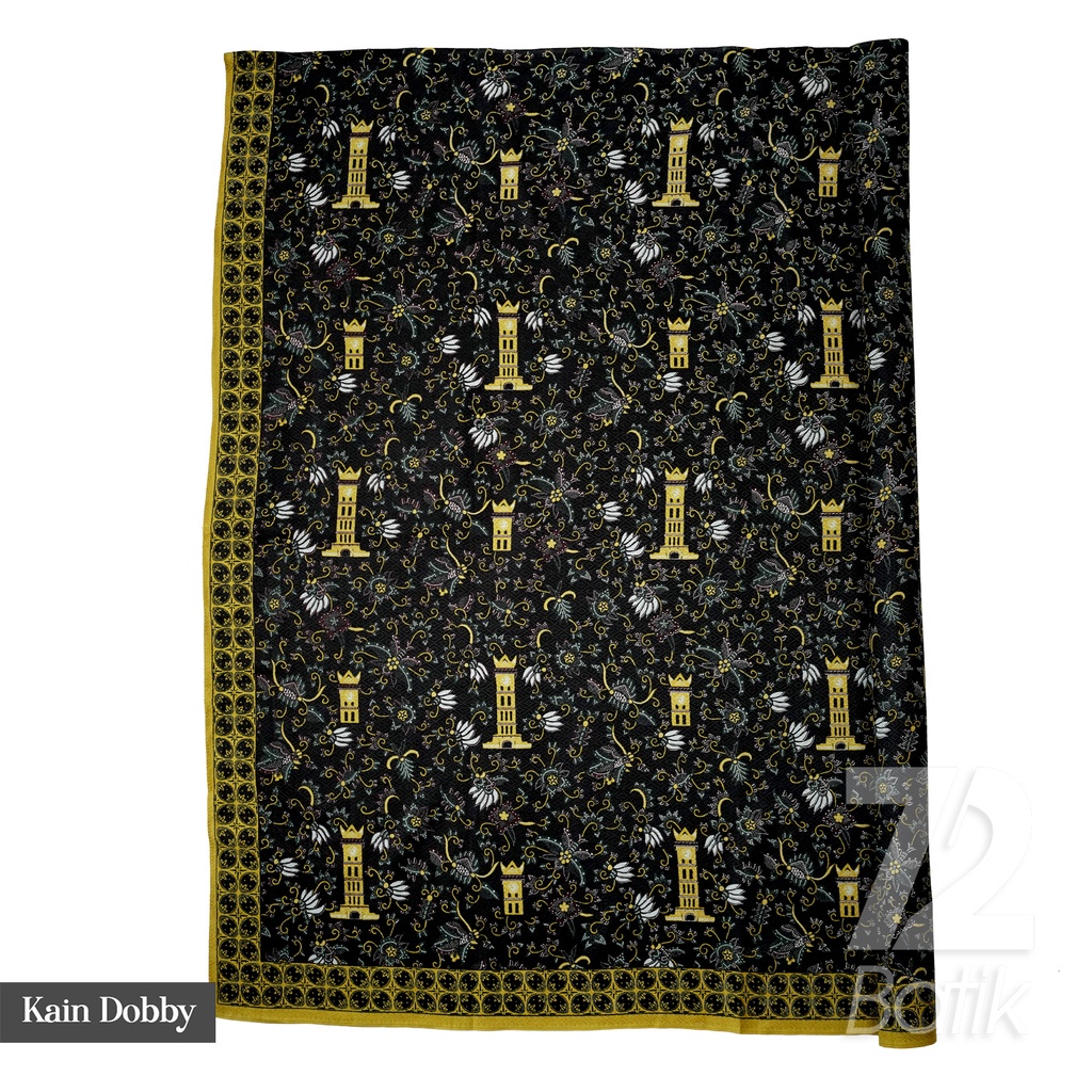 Jual KAIN BATIK PREMIUM Dobby Motif Jam Warna Hitam Kuning 723332 Cap ...