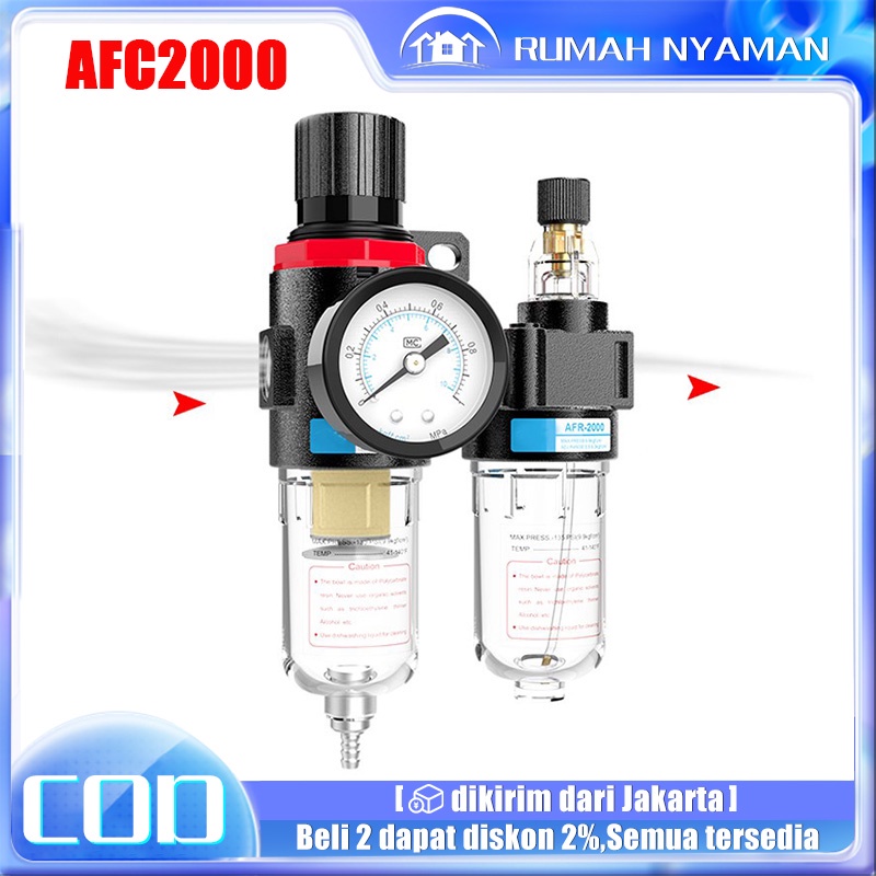 Jual AFC2000 AFR2000 1/4 Air Filter Regulator atau Saringan Kompresor