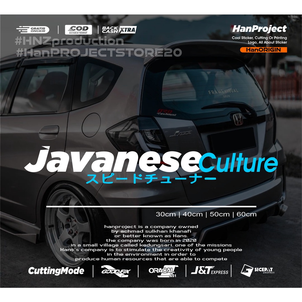 Jual STICKER KACA MOBIL JDM JAVANESECULTURE | STICKER CUTTING RFLECTIVE ...