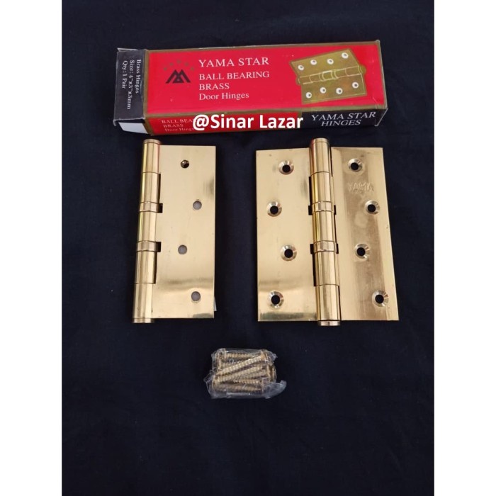 Jual Engsel Pintu Kuningan Asli 4quot Brass Door Hinges 4 inch Yama Star Shopee Indonesia