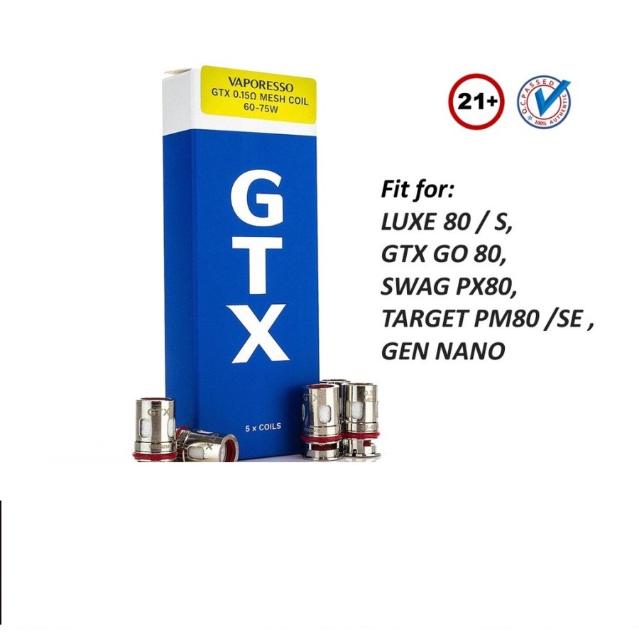 vaporesso gtx go 80 coil Vaporesso GTX GO 80 Replacement Pod 2pcs main image 0