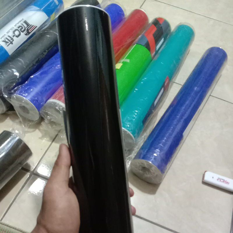 Jual stiker, skotlet hitam glossy (mengkilap)½ m goodfix premium ...