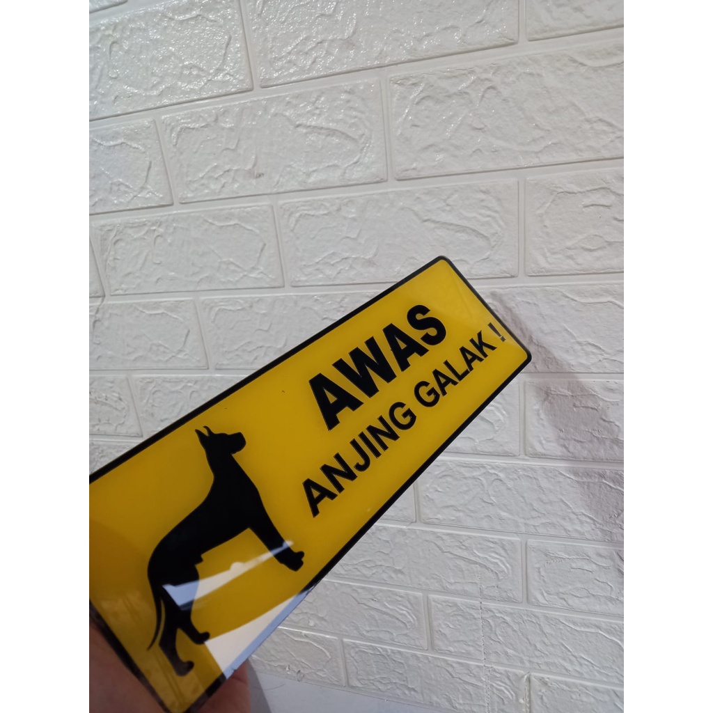 Jual RAMBU AWAS ANJING GALAK 30 cm x 10 cm bahan acrylic waterproff
