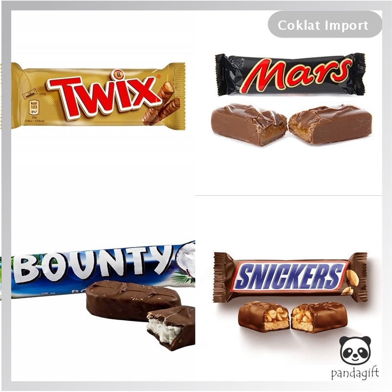 Jual Snickers Mars Twix Bounty Coklat Import Per Pcs 50gr Gf0124 Shopee Indonesia