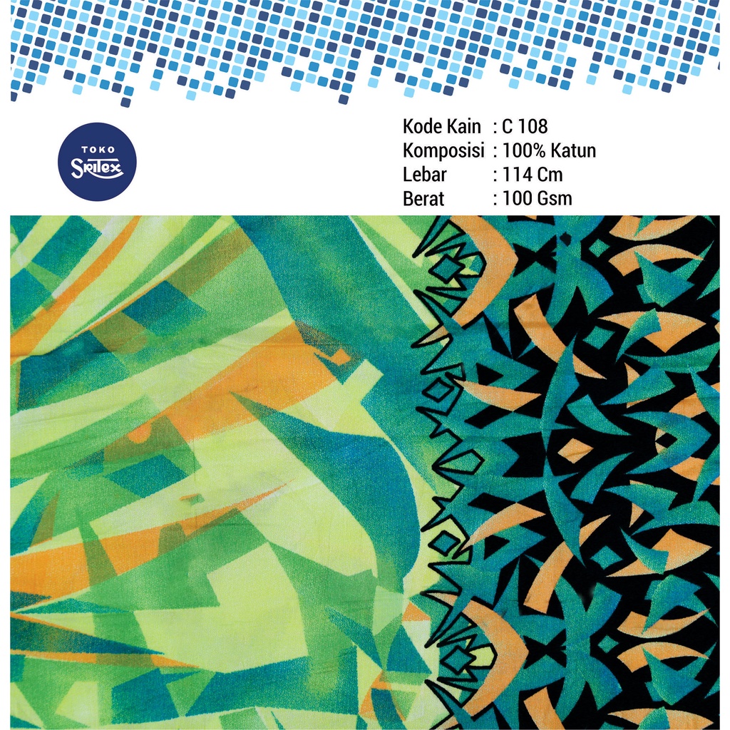 Jual Toko Sritex Kain Katun Print Abstrak Rumput Premium Ekspor C108 ...