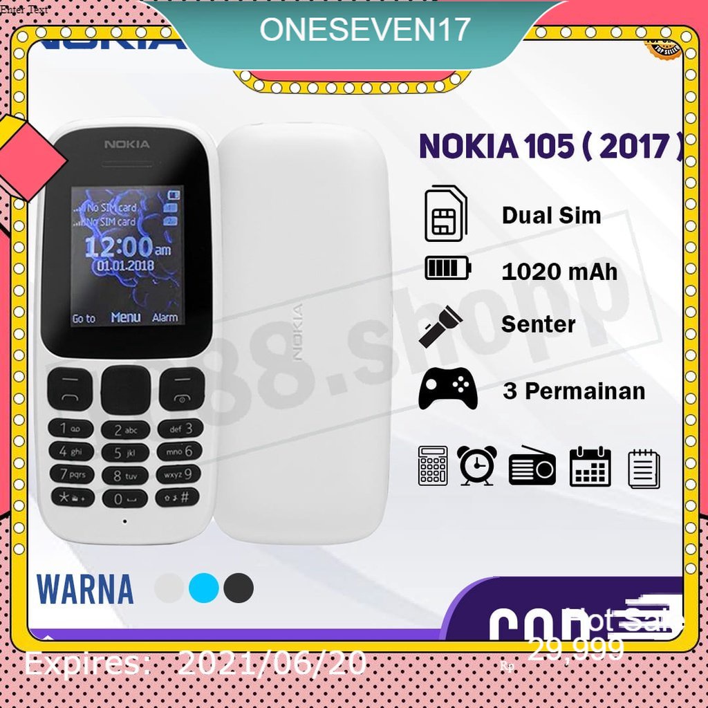 Jual HP NOKIA 105 JADUL DUAL SIM NEW | Shopee Indonesia