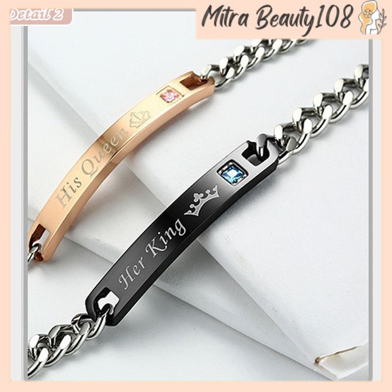 Compra Pulseras De Pareja His Queen Her King, Pulsera Trenzada A Juego Para Amantes, Regalos De