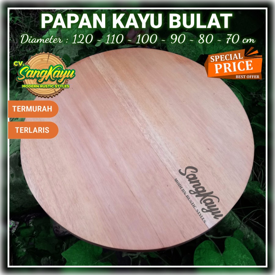 Jual Papan Kayu Bulat Round Wood BIG SIZE Daun Meja Bulat Kayu Wood ...